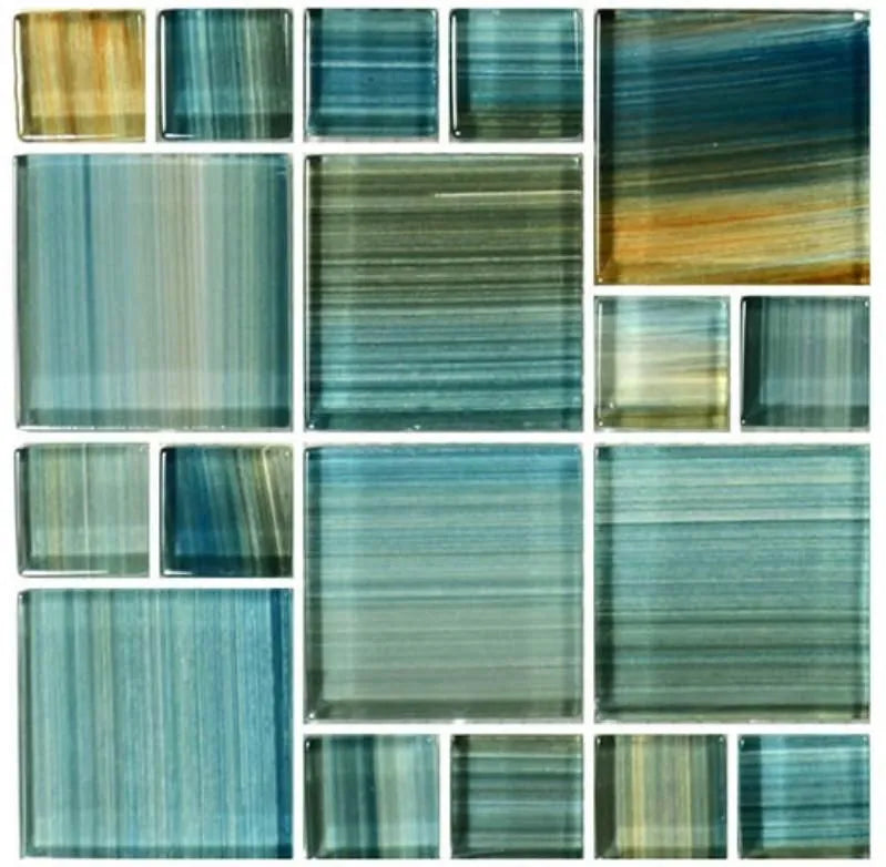 GLASS TILE - AQUA BLEND MIXED - GW8M2348T5