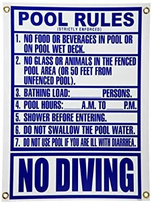 PENTAIR SIGN POOL RULE (FLORIDA) 24 X 42 - R234800