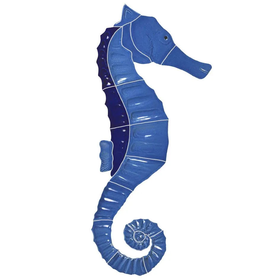 SEAHORSE TILE FIGURE - BLUE 13" X 6" - SEABLURS