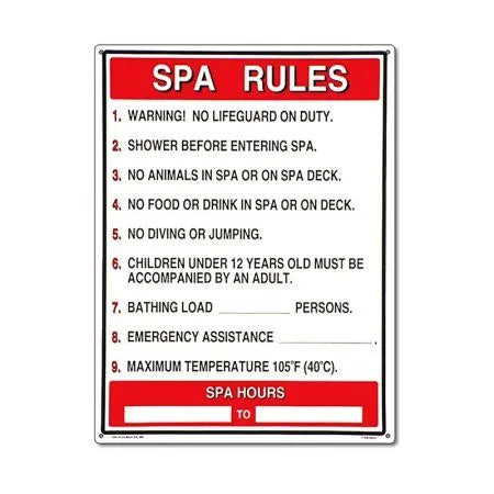 SPA RULES COMERCIAL SIGNS - 40327